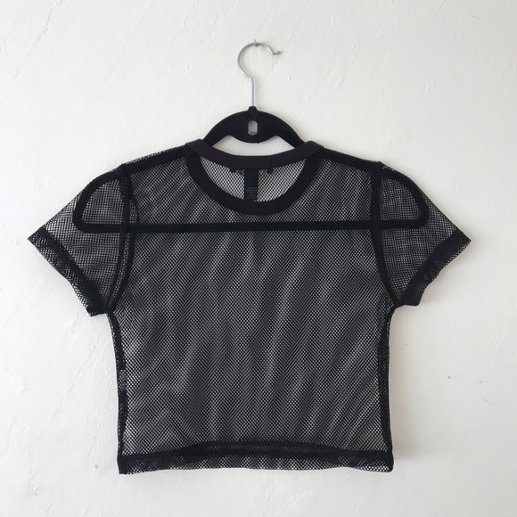 Forever 21 Black Mesh Top - Picture 2 of 5